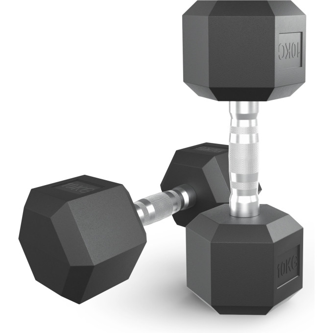 Гантель гексагональная UNIX FIT обрезиненная 10 кг, 2 шт. DBHEX10x2