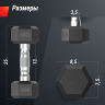 Гантель гексагональная UNIX Fit обрезиненная 2,5 кг DBHEX2_5x2
